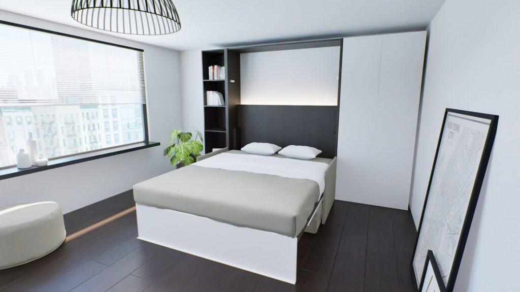 Opklapbed Dorma open, zetel voor bed