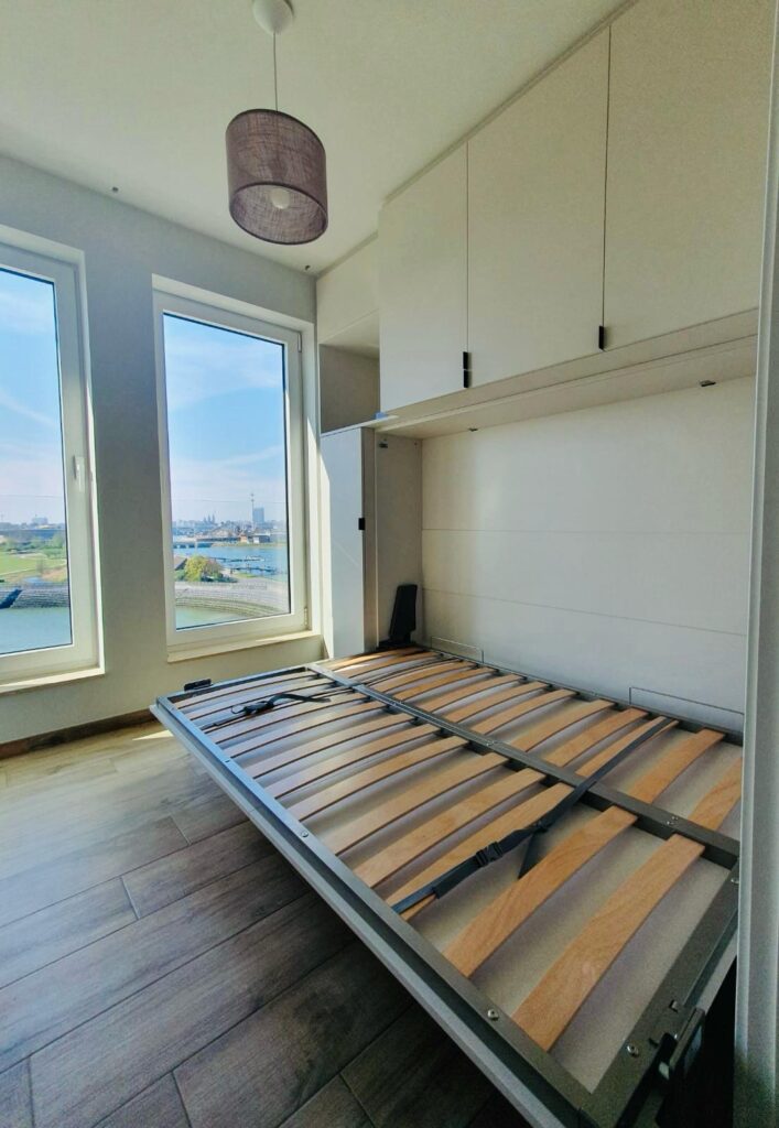 Opklapbed Boone-Optima-horizontaal-140-met-kasten- open
